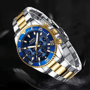 BIDEN 0037 Watch For Men Fashion Casual Quartz Watches Men's Stainless Steel Waterproof Sport Luminous With Calendar Clock Blue